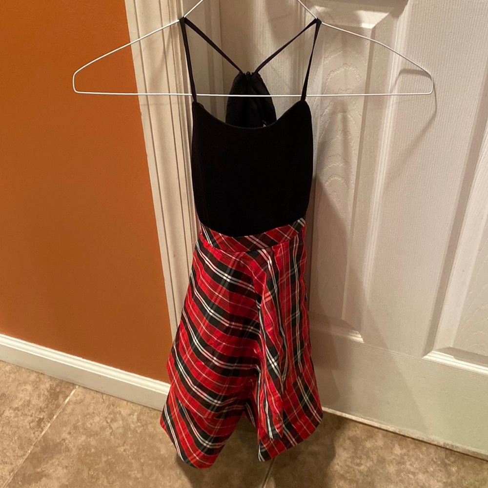 Black and plaid dress